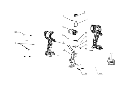 Exploded Diagram A Diagram and Parts List for BDCDMT1202KTSC1 Type 2 Black and Decker Drill